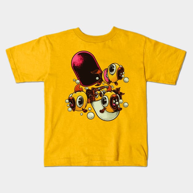 Fish Capsule Kids T-Shirt by Kensuke